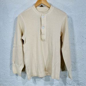 Vintage Military Wool Henley Thermal